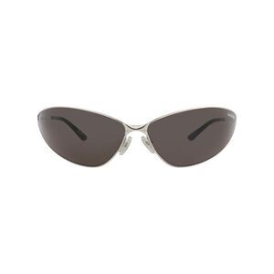 Balenciaga Shield-Frame Metal Sunglasses Silver Unisex-Adult